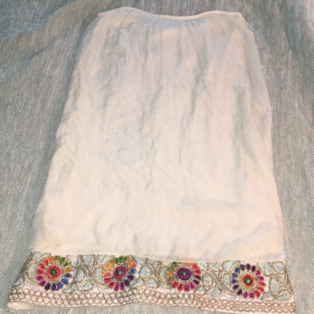 Montan Paris white strapless dress